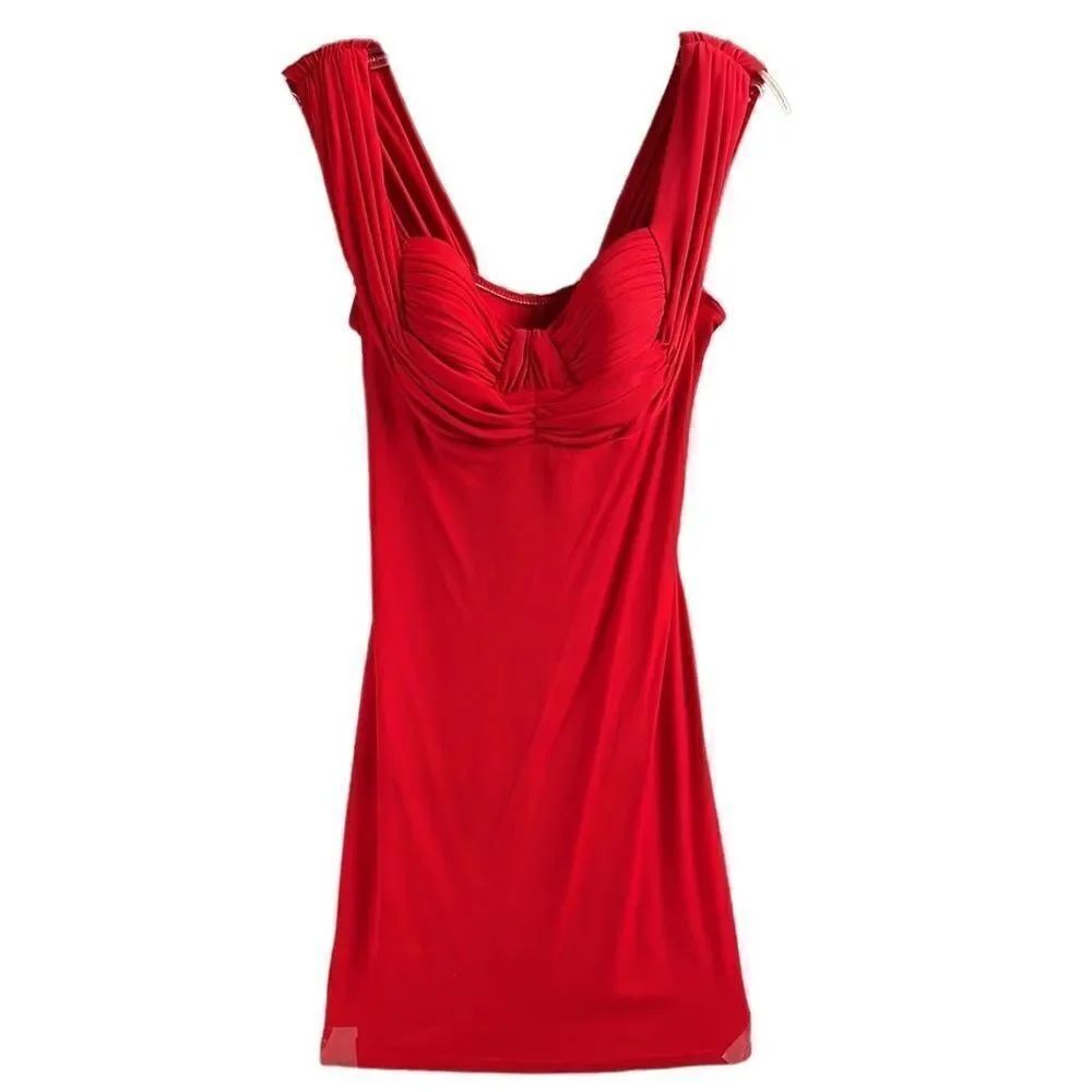 PEEP Vintage Bodycon Red Cocktail Party Homecoming Dress Size Medium